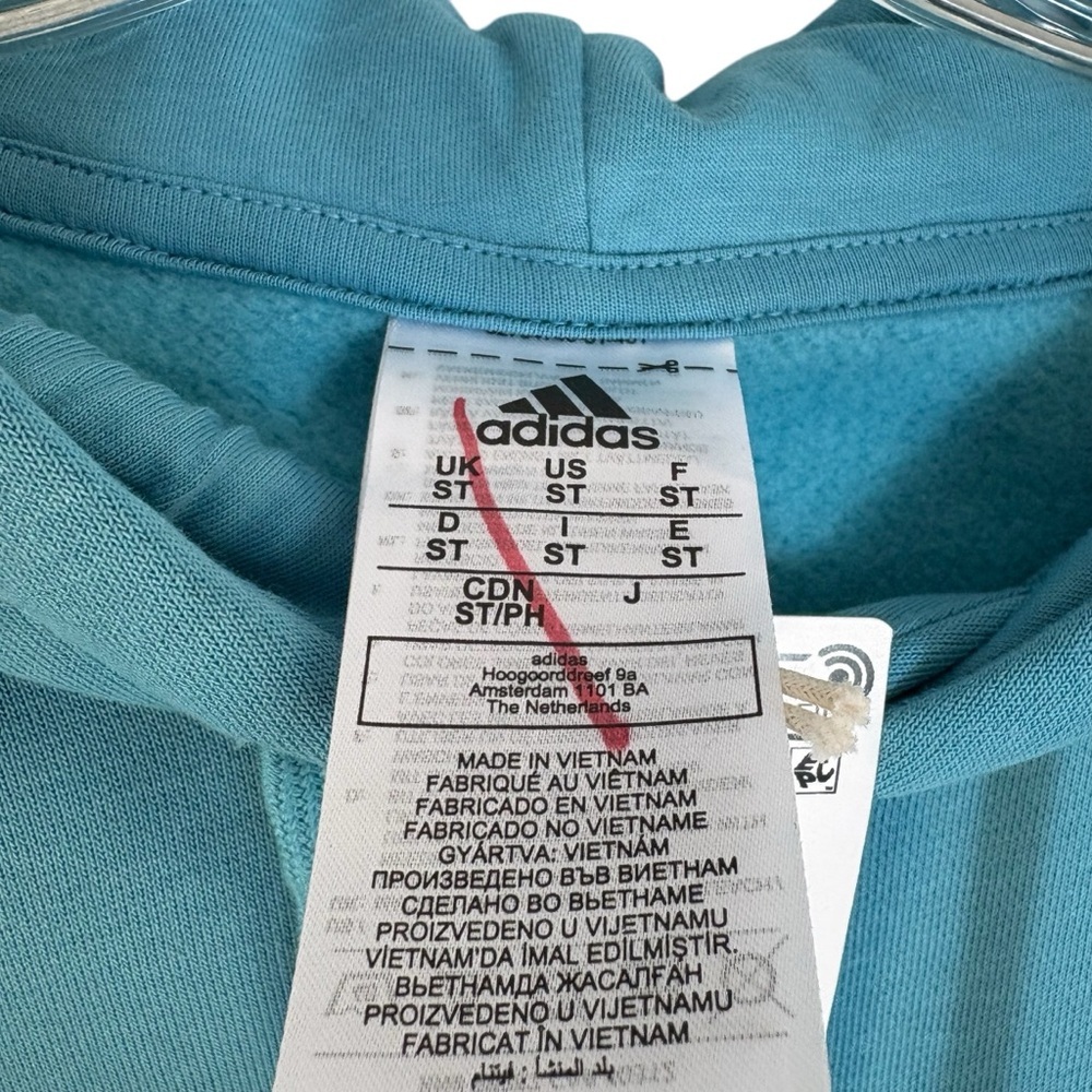 ADIDAS Teal Blue Hoodie Size Medium — NEW WITH TAG!!!! - Picture 6 of 9